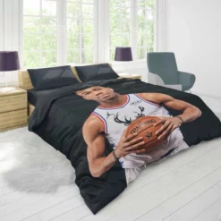 NBA Basketball Player Giannis Antetokounmpo Duvet Cover 1