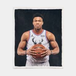 NBA Basketball Player Giannis Antetokounmpo Sherpa Fleece Blanket 1