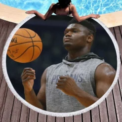 NBA Basketball Player Zion Williamson Round Beach Towel 1