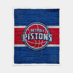 NBA Basketball Team Detroit Pistons Sherpa Fleece Blanket 1