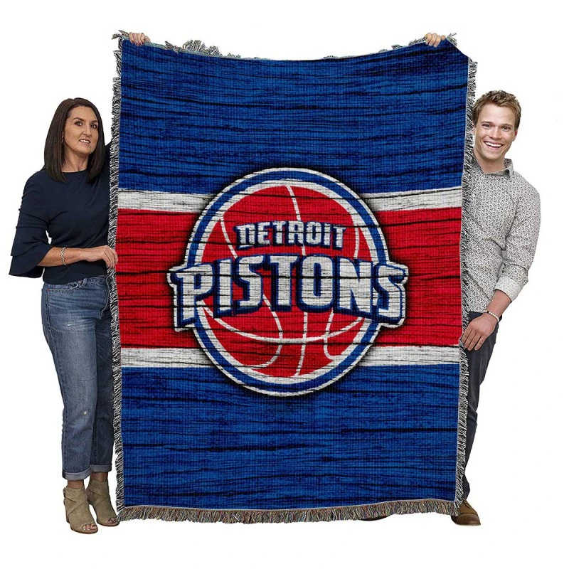 NBA Basketball Team Detroit Pistons Woven Blanket