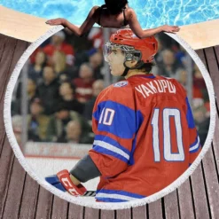 Nail Yakupov Professional NHL Hockey Player Round Beach Towel 1