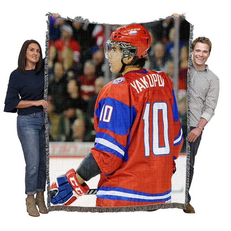 Nail Yakupov Professional NHL Hockey Player Woven Blanket