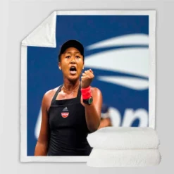 Naomi Osaka Grand Slam Tennis Player Sherpa Fleece Blanket