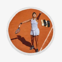 Naomi Osaka Japanese Professional Tennis Player Round Beach Towel