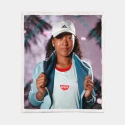 Naomi Osaka Powerful WTA Tennis Player Sherpa Fleece Blanket 1