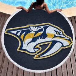 Nashville Predators Excellent NHL Hockey Team Round Beach Towel 1