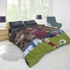 Nervous Barca Soccer Player Lionel Messi Duvet Cover 1