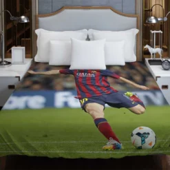 Nervous Barca Soccer Player Lionel Messi Duvet Cover