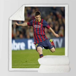 Nervous Barca Soccer Player Lionel Messi Sherpa Fleece Blanket