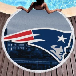 New England Patriots Popular NFL Football Team Round Beach Towel 1