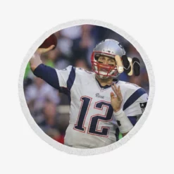 New England Patriots Tom Brady NFL Round Beach Towel