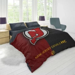 New Jersey Devils Professional Ice Hockey Team Duvet Cover 1