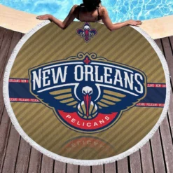 New Orleans Pelicans Classic NBA Basketball Team Round Beach Towel 1