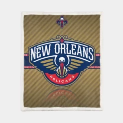 New Orleans Pelicans Classic NBA Basketball Team Sherpa Fleece Blanket 1