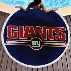New York Giants Excellent NFL Football Club Round Beach Towel 1