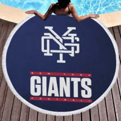 New York Giants Popular NFL Football Team Round Beach Towel 1