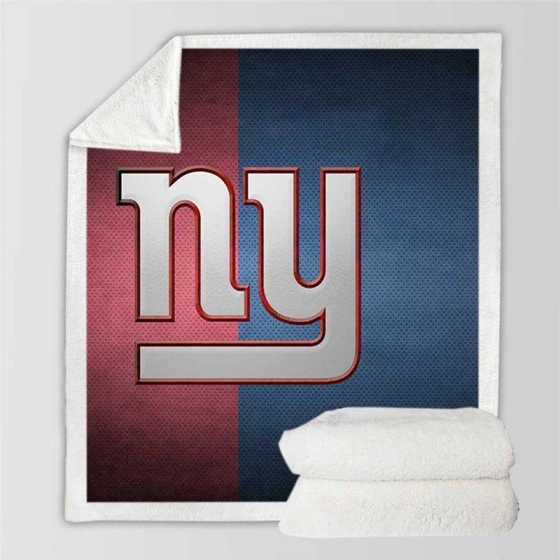 New York Giants Professional American Football Team Sherpa Fleece Blanket