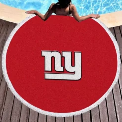 New York Giants Strong NFL Football Team Round Beach Towel 1