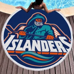 New York Islanders Popular NHL Hockey Team Round Beach Towel 1