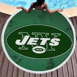 New York Jets Popular NFL Club Round Beach Towel 1