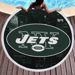 New York Jets Professional NFL Club Round Beach Towel 1