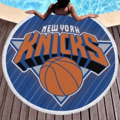 New York Knicks American Professional Basketball Team Round Beach Towel 1