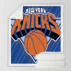 New York Knicks American Professional Basketball Team Sherpa Fleece Blanket