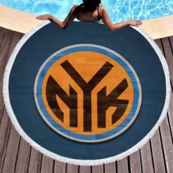 New York Knicks Classic NBA Basketball Club Round Beach Towel 1