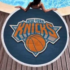 New York Knicks Strong NBA Basketball Team Round Beach Towel 1