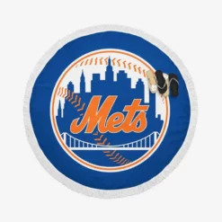 New York Mets Popular MLB Baseball Team Round Beach Towel