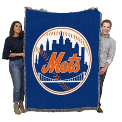 New York Mets Popular MLB Baseball Team Woven Blanket