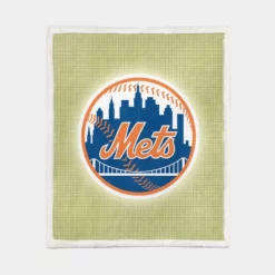 New York Mets Professional Baseball Team Sherpa Fleece Blanket 1