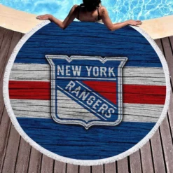 New York Rangers Active Hockey Team Round Beach Towel 1