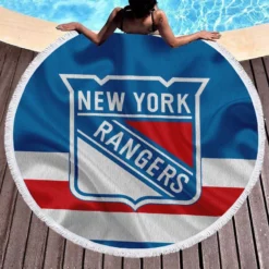 New York Rangers Professional Ice Hockey Team Round Beach Towel 1