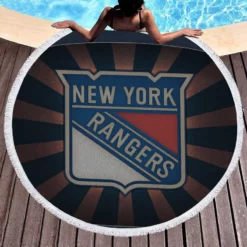 New York Rangers Strong Hockey Club Round Beach Towel 1