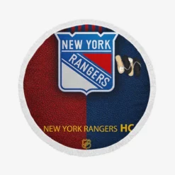 New York Rangers Unique NHL Hockey Team Round Beach Towel