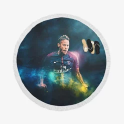 Neymar Active PSG Football Player Round Beach Towel