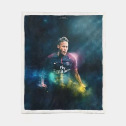 Neymar Active PSG Football Player Sherpa Fleece Blanket 1