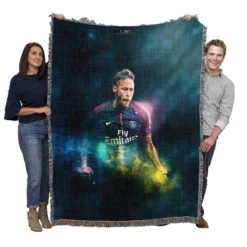 Neymar Active PSG Football Player Woven Blanket