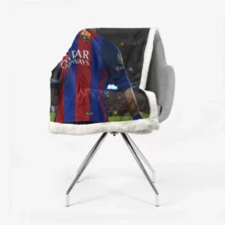 Neymar Barcelona Sports Player Sherpa Fleece Blanket 2