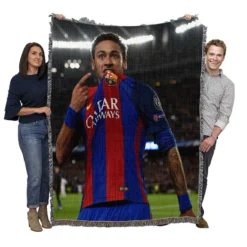 Neymar Barcelona Sports Player Woven Blanket