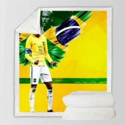 Neymar Brazil Footballer Sherpa Fleece Blanket