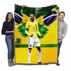 Neymar Brazil Footballer Woven Blanket