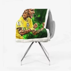 Neymar Brazil Soccer Player Sherpa Fleece Blanket 2