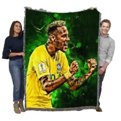 Neymar Brazil Soccer Player Woven Blanket