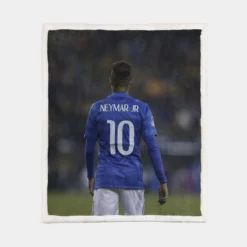 Neymar Capable Soccer Player Sherpa Fleece Blanket 1