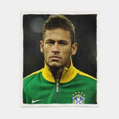 Neymar Competitive Football Player Sherpa Fleece Blanket 1