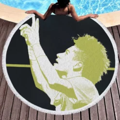 Neymar Confident Soccer Player Round Beach Towel 1