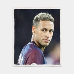 Neymar Enthusiastic PSG Sports Player Sherpa Fleece Blanket 1